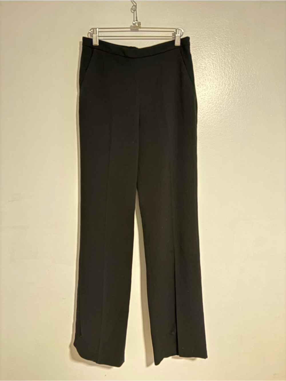 Women's Black Tailored Straight-Leg Trousers